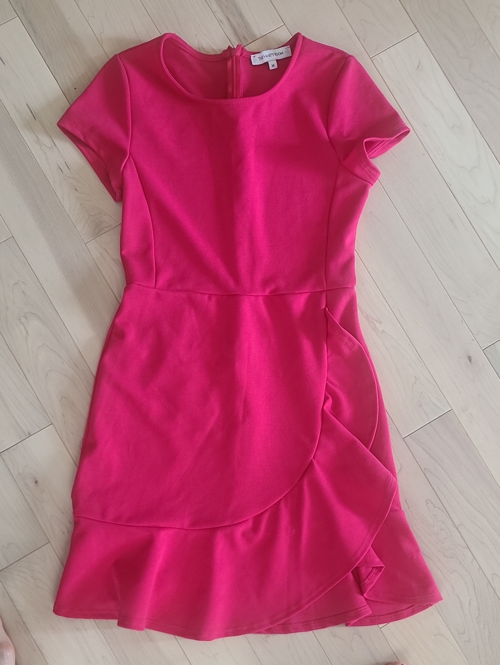 The Vanity Room Fuchsia Ruffle Hem Mini Dress